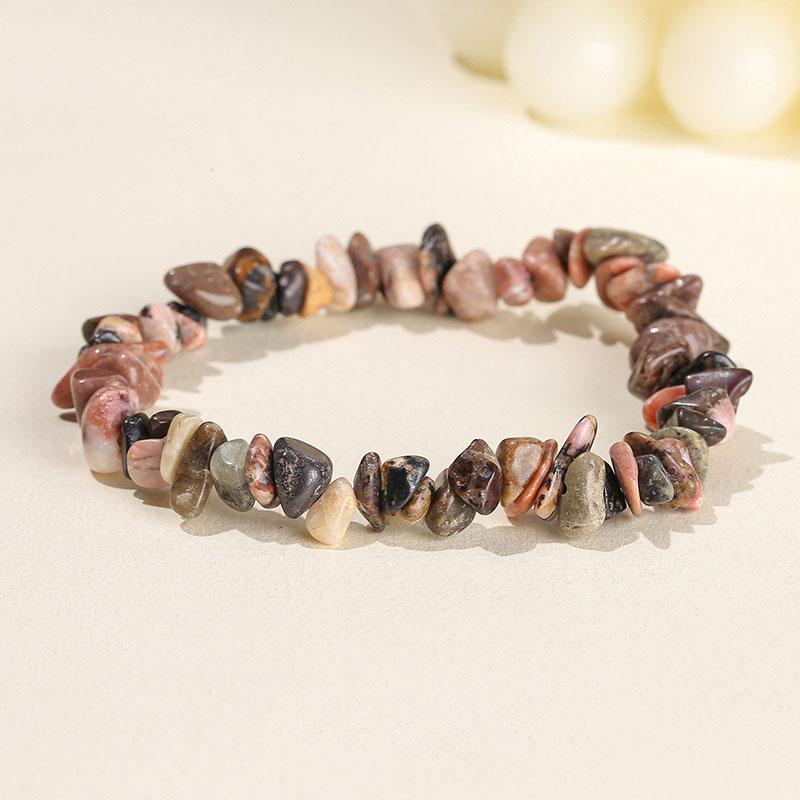 

Браслет из натурального хрустального камня, нерегулярный браслет Рейки, на удачу, эластичный браслет, женская мода, клубничный кристалл, аметист, ювелирные изделия