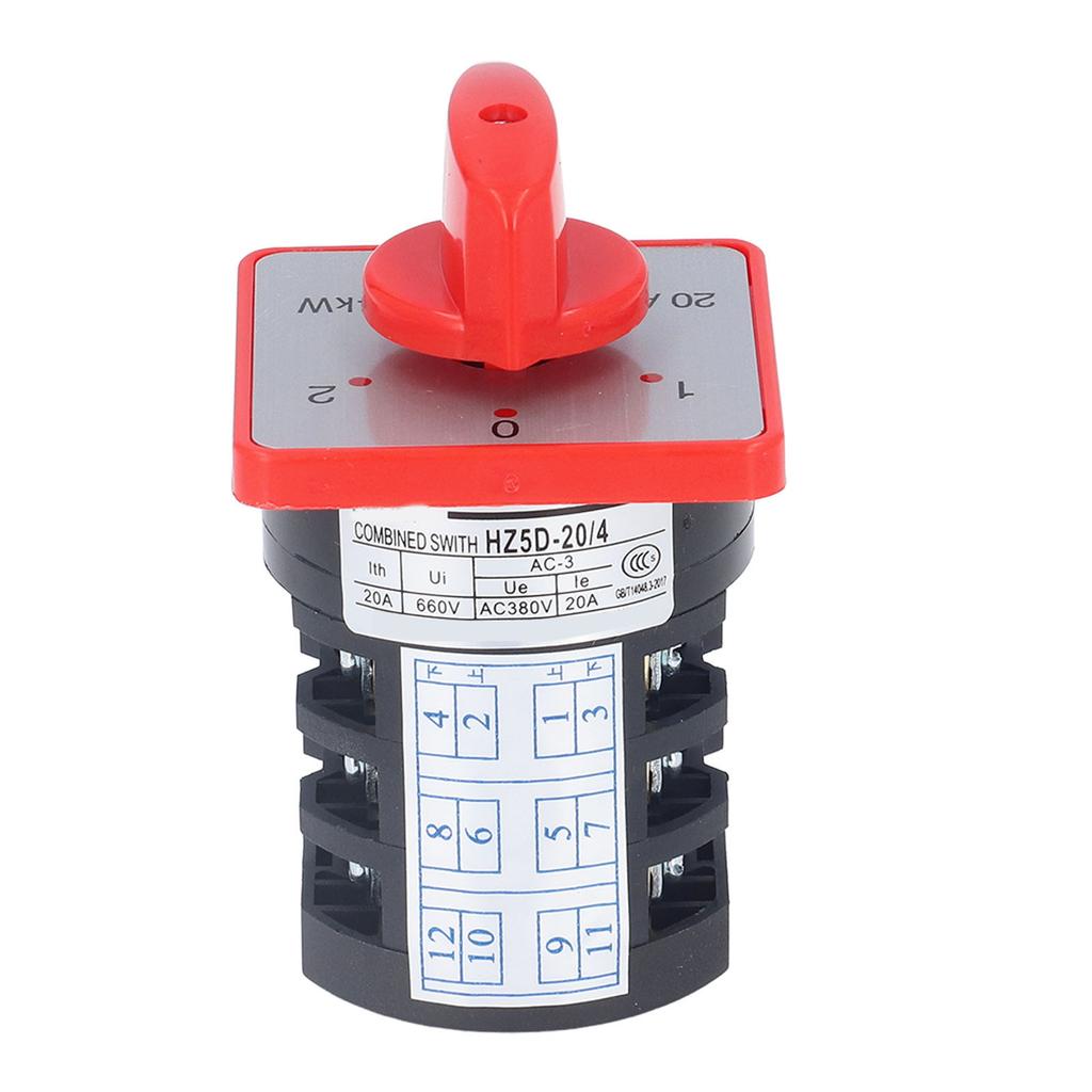 BERM Changeover Switch Rotary Knob 3 Pole 3 Position Accessory for Power Control AC 380V
