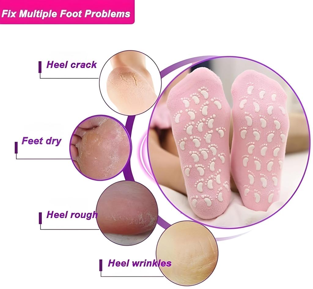 UNIDSC Moisturizing Silicone Gel Socks for Dry Feet Repair Deep Hydration for Cracked Skin Ultimate Foot Care Treatment for Soft & Revives Feet Over