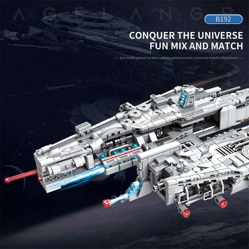 858PCS Heavy Attack Aircraft Building Blocks Space Battleship Artillery Ship Missile Assembly Bricks Toy Children Holiday Gift