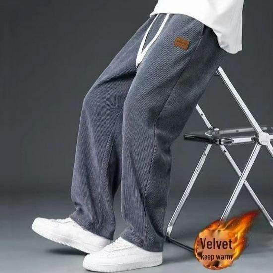 Pantaloni de trening pentru bărbați din catifea din catifea grea - la modă, ocazional, lejer pentru sporturile de toamnă și iarnă