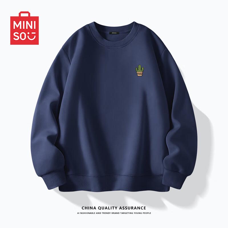 

MINISO Men s Heavyweight Crewneck Sweatshirt with Plant Graphic 4XL