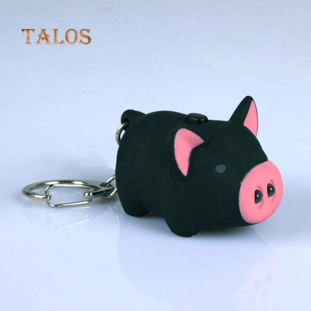 Cute Pig Style LED Light Sound Key Chain Keyring Car Bag Pendant Decoration Gift Suspension Trinket