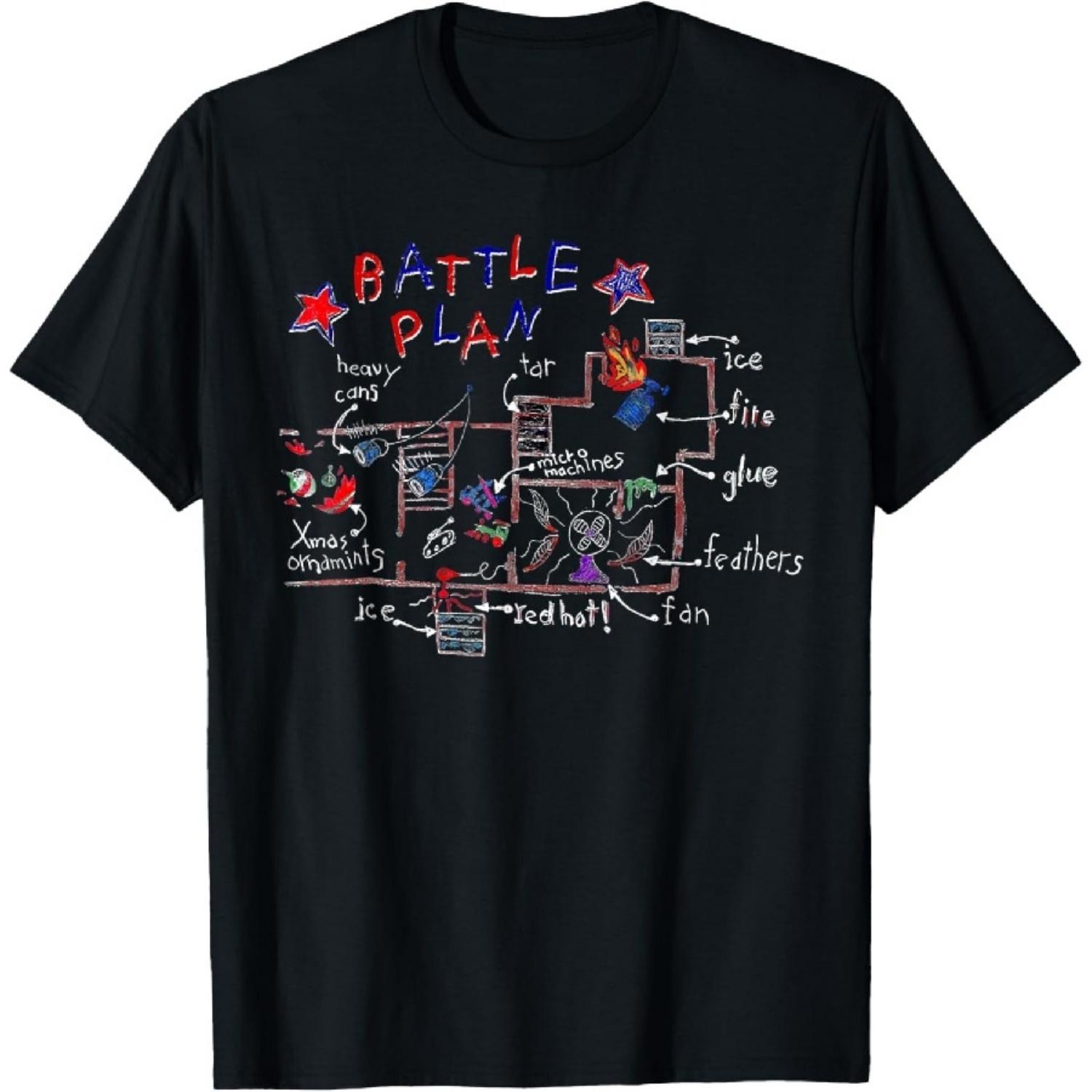 Funny Battle Plan Christmas Home Kids Hand Dawn Alone Xmas T-Shirt1 XXXXXL чёрный