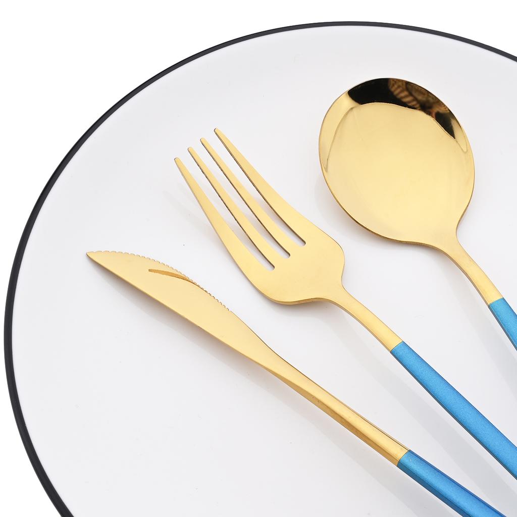 30Pcs Gold Dinnerware Cutlery Set High Quality Stainless Steel Flatware Knife Teaspoon Fork Tableware Western Kitchen Silverware