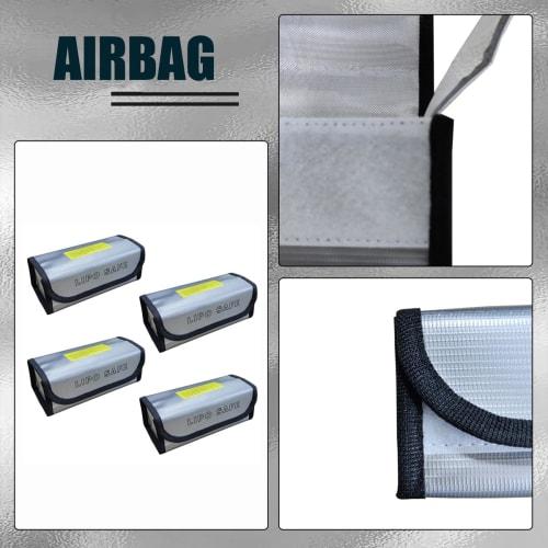 Set of 4 Lithium Battery Explosion-Proof Bags, Battery Cases, Safety Bags, Fireproof, Flame-Retardant Bags, Explosion-Proof Battery Storage Cases, Bat