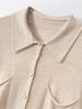 Autumn/Winter Women's Pure Wool Polo Collar Knit Cardigan