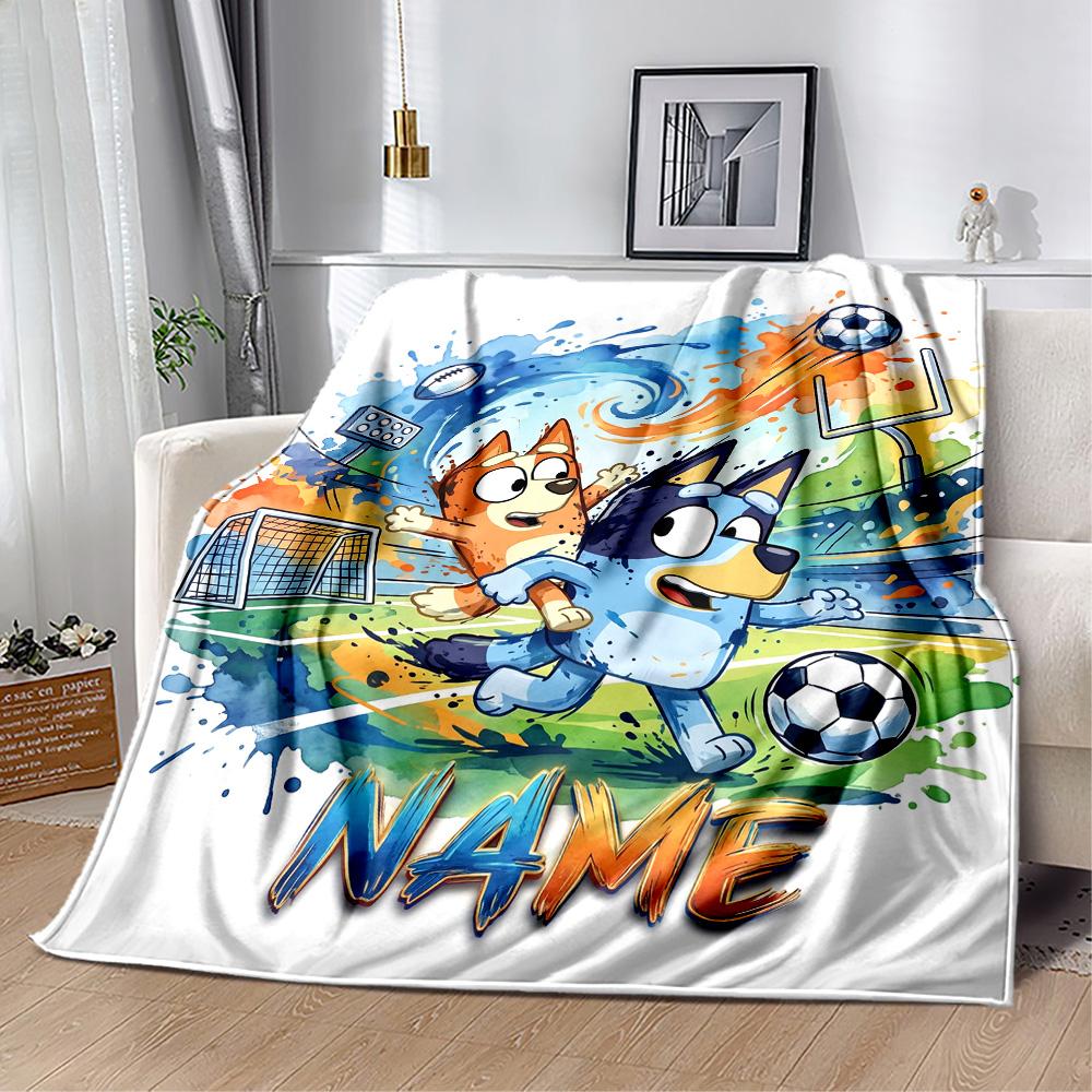 Rainbow Soccer Friends Customize Text Blanket Gift Personalized Blanket Soft Warm Cozy for Office Picnics Seaside Bedding Four Seasons Universal