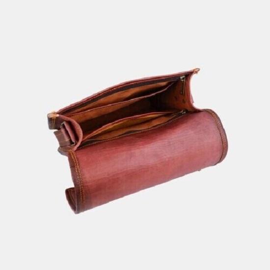 Винтажная кожаная сумка-мессенджер ручной работы — фото 5