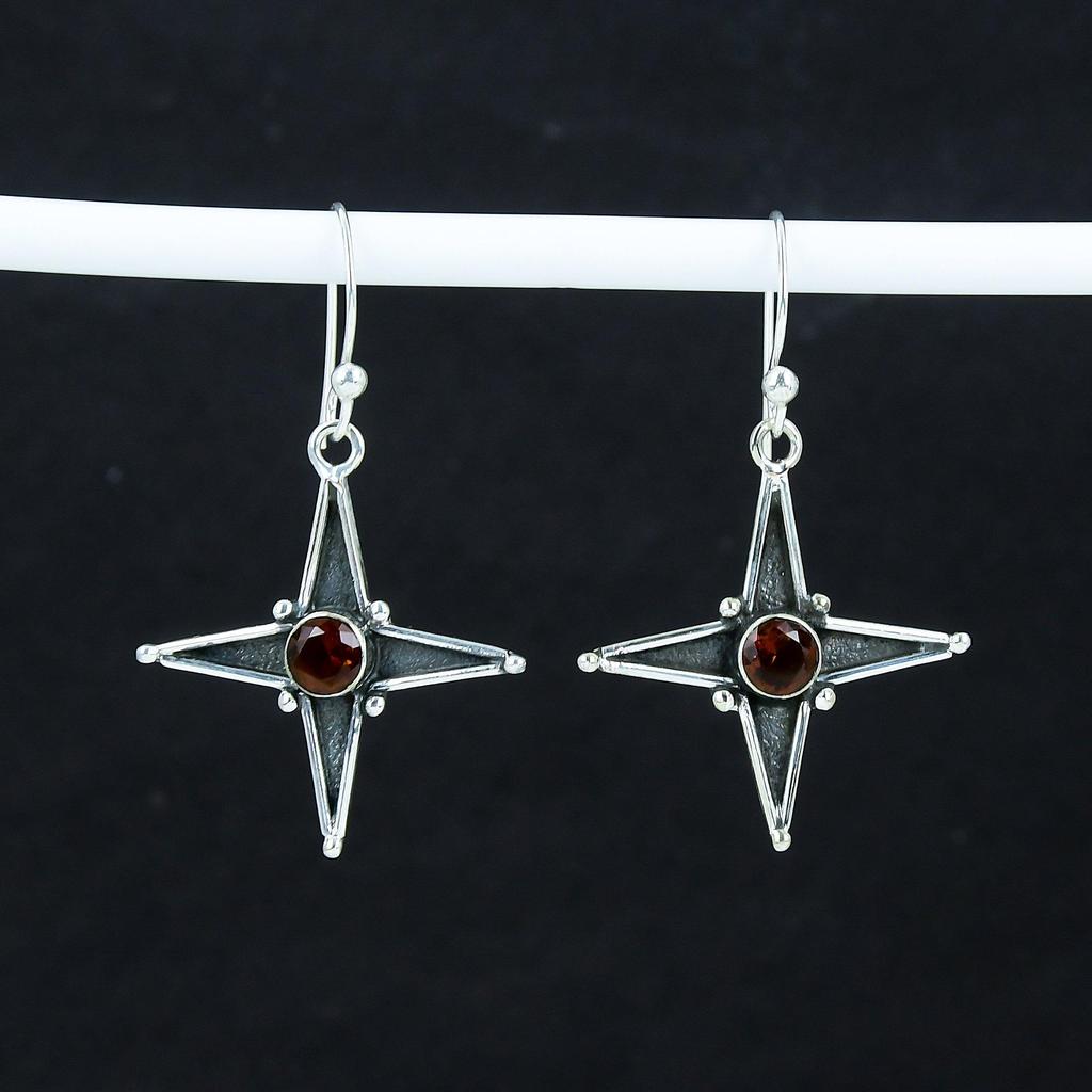 Wunderschöne Honigtopas Edelstein Stern Form Ohrringe, 925 Sterling Silber Ohrringe, handgemachte Boho Silber Schmuck Ohrhänger, Party Wear Geschenk