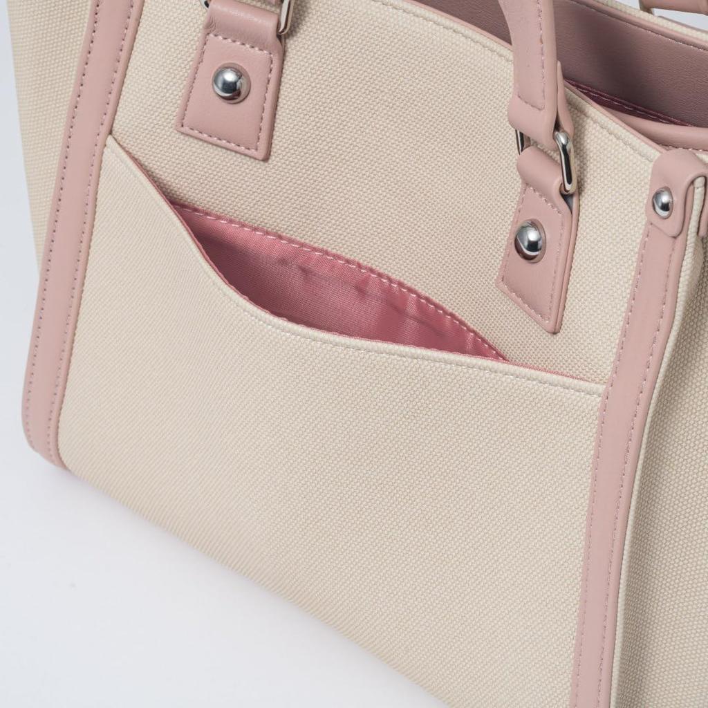 Jill Stuart Handbag with Panel and Brand Daily JSLH5AH2 2-Way Logo, Casual, Pink, Women's