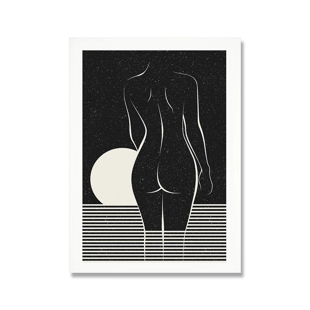 

Абстрактный обнаженный женский силуэт, чувственный художественный принт, обнаженная фигура тела, современный женский постер в стиле бохо, холст, картина, Настенный декор 21x30cm No Framed