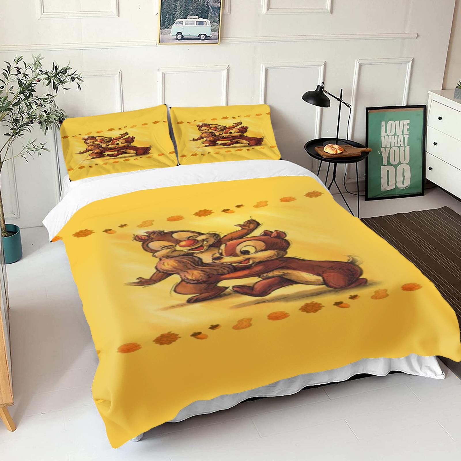 

Chip & Dale Bedroom bedding set duvet cover Christmas Gifts Comforte Cartoon With pillowcase children s suitable and adults 135X200CM