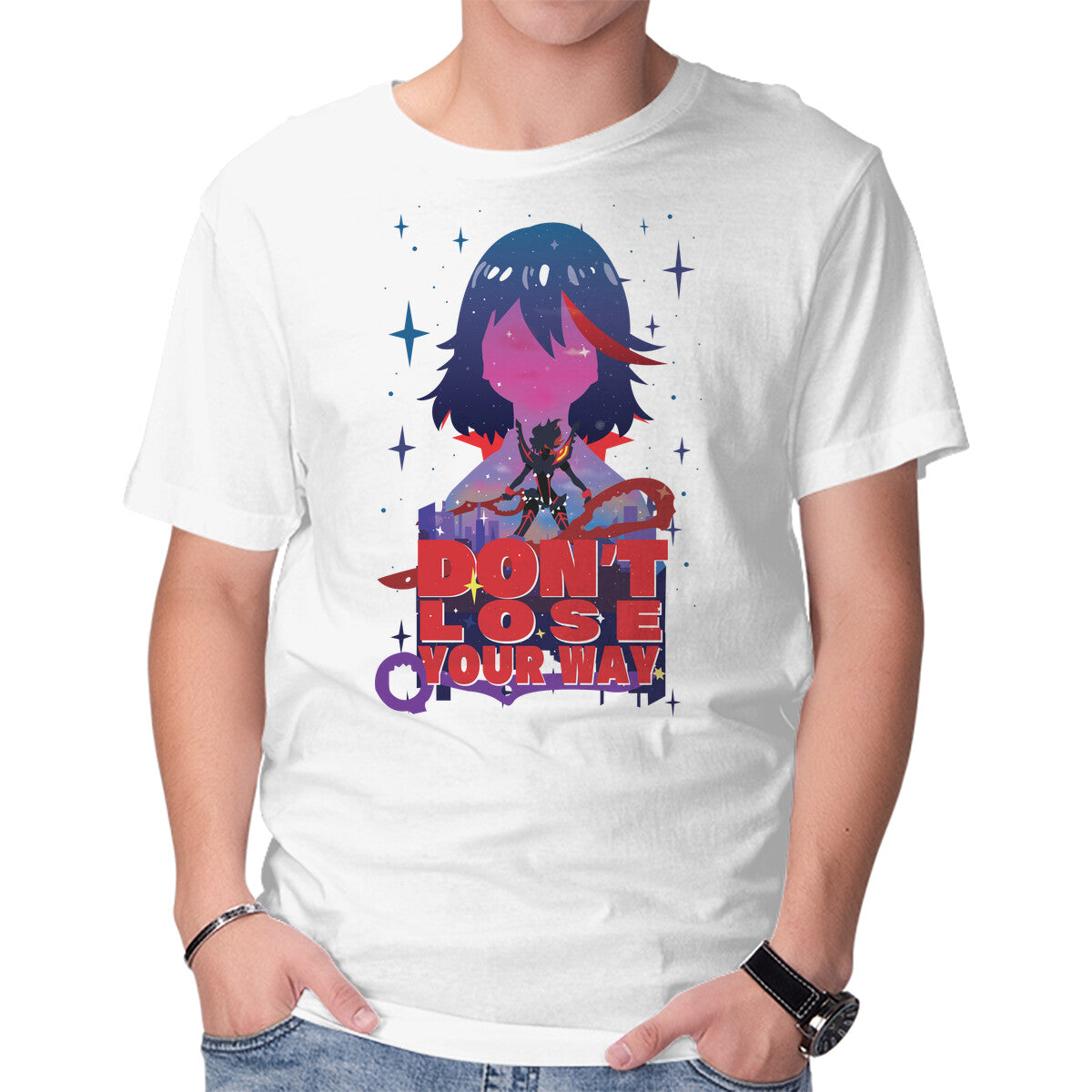 Unisex Crew Neck T-Shirt Don t Lose Your Way Graphic Short Sleeve Casual Tee XXL