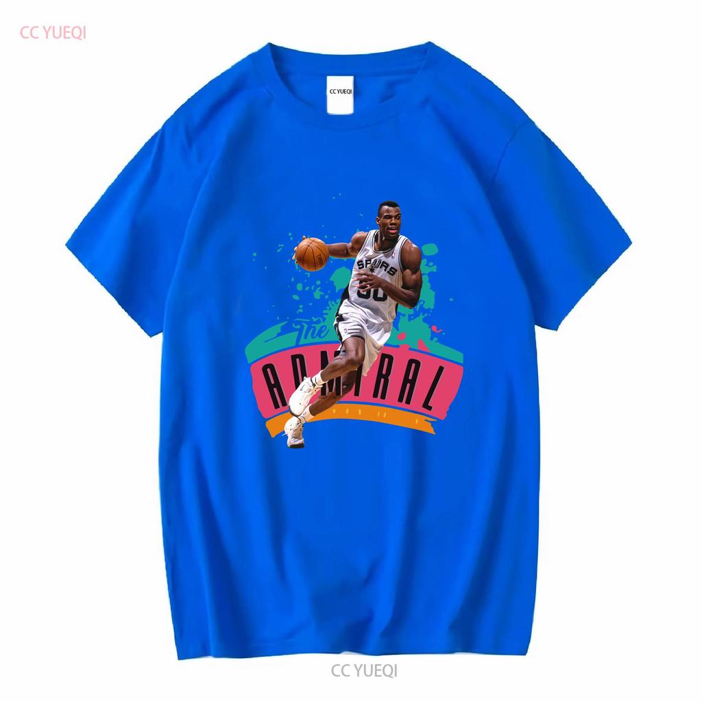 David Robinson caricature T shirt Black vintage Washed fashion Comfortable Soft Slightly Unisex graphic Top For Everyday Wear