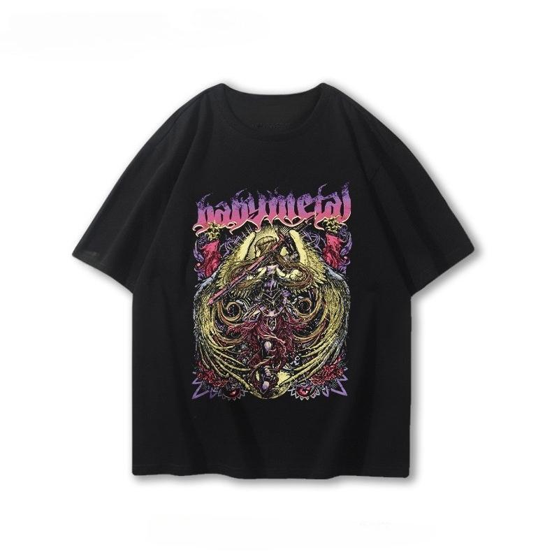 Japanese Band Babymetal Surrounding Short Sleeve T-shirt Men's and Women's Summer Metal Rock Loose Top