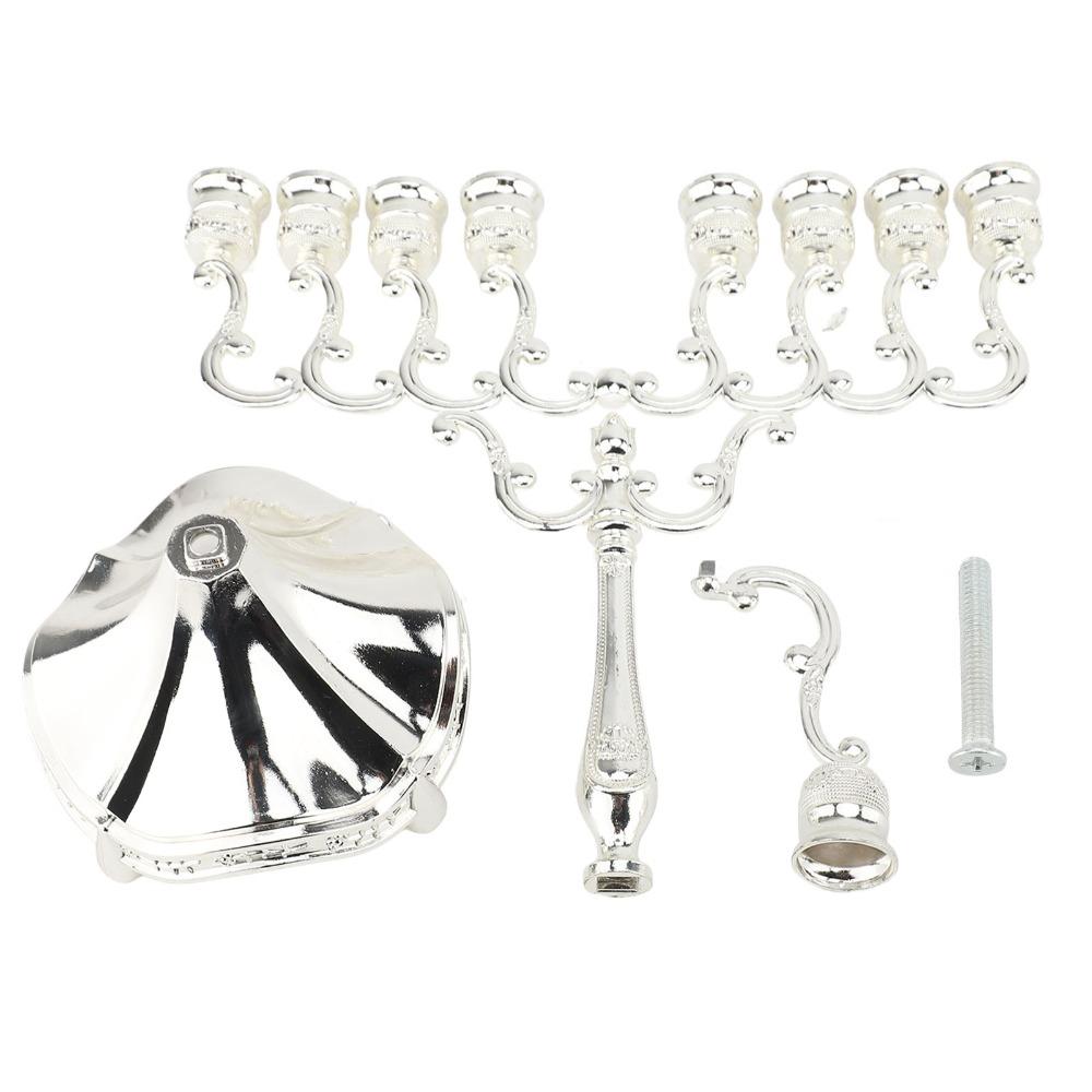 4pcs Silver Candle Holder 9 Branch Candelabra Decorative Candlestick Wedding Decoration