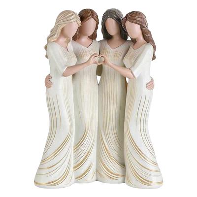 Friendship Resin Statue Female Decorative Miniature Statue Friends And Sisters Living Room Home Decoration; Gift Girls Ornament