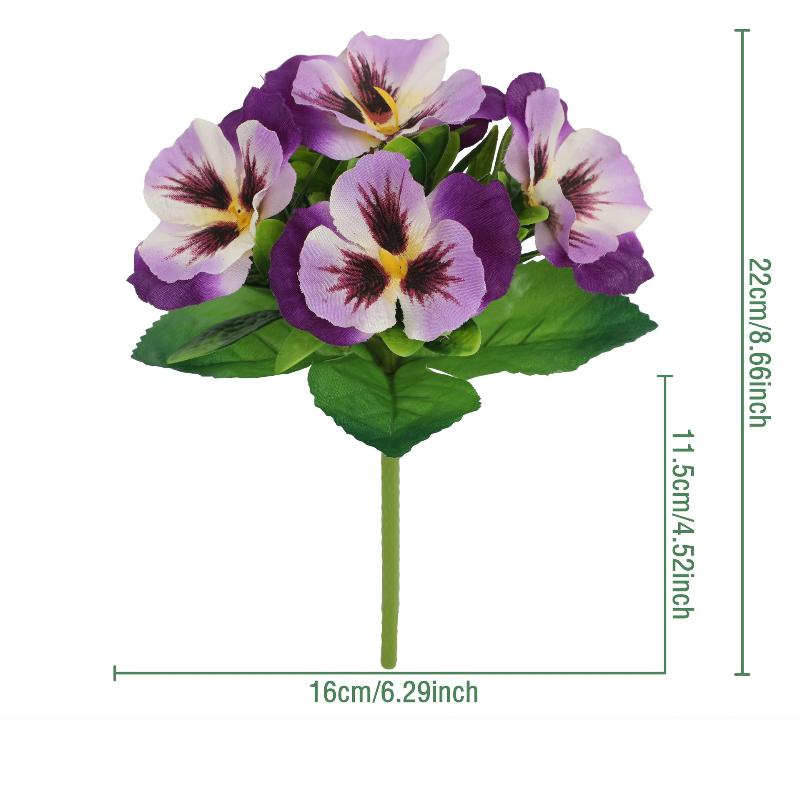 Silk Cloth Artificial Pansy Flowers DIY Phalaenopsis Simulated Rose Bouquet Soft Dyed Edged Flower Bouquet Photography Props