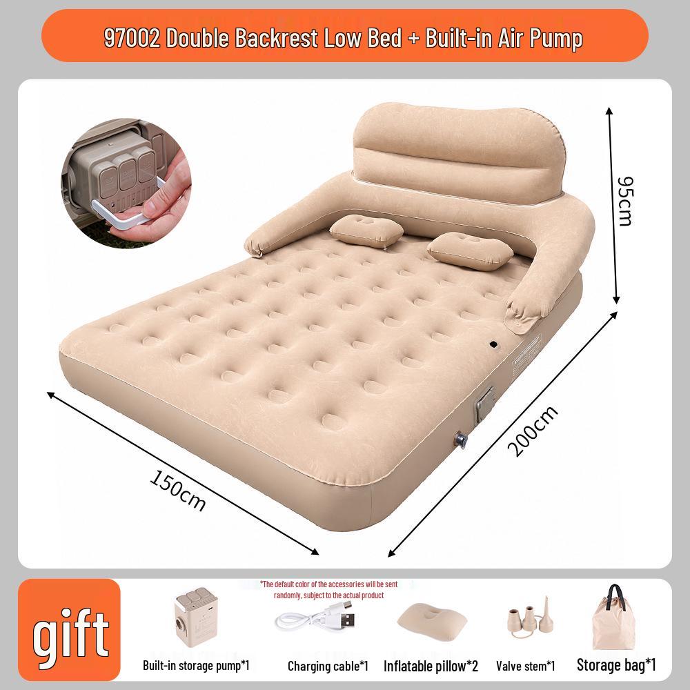 Popular Outdoor PVC Inflatable Mattress with Detachable Backrest Sofa Bed