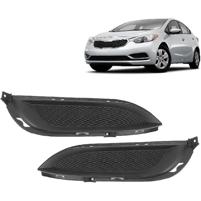 Akozon Fog Light Hole Cover, 2PCS Fog Light Grille Trim Left Right Front Bumper Fog For KIA Forte Sedan 2014 to 2016