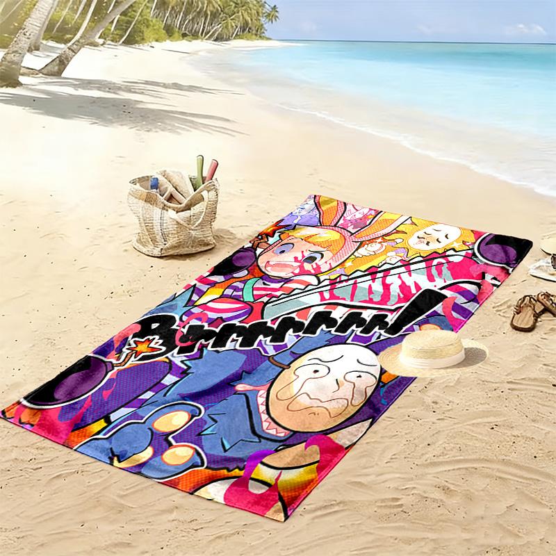 Popee the Performer Inspired 2D Flat Print Beach Towel, Large Soft Quick Dry Towel for Beach Camping SwimmingXSTJ0915181