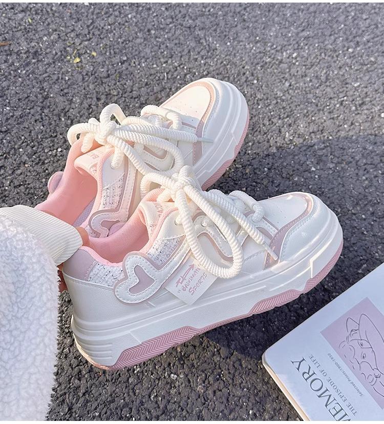 

Мода 2024 года, осенне-зимние кашемировые кроссовки, симпатичные, толстая подошва, повседневная спортивная обувь, подарок для девочек, женщина, дизайнерская обувь на платформе 40 розовый