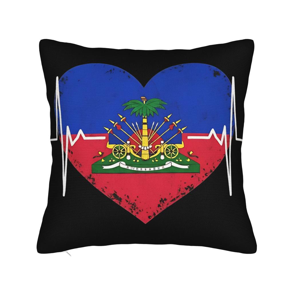 Pillow Case Haiti FlagCountry Map Soft Pillow Cover For Sofa Home Decoration Fashion Pillowcases