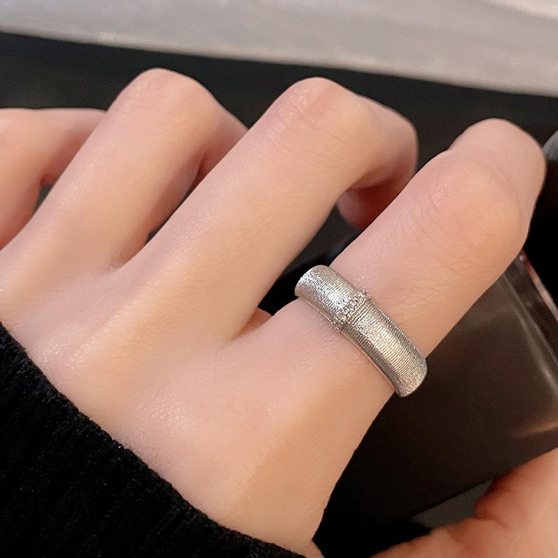 [Plain Gold Yayun] Retro Light Luxury High-End Open Ring Women'S Niche Wheat Ear Brushed Medieval Stacked Accessories