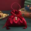 Red Wedding Candy Packaging Bags Velvet Drawstring Pouch Handbag Sweets Chocolate Packing Bag