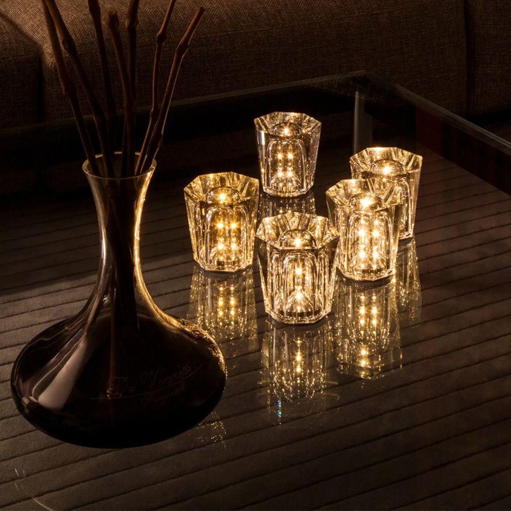 

USB Charging Crystal Lamp Romantic Atmosphere Light Bedside Light Decoration Table Lamp KTV Yellow-A