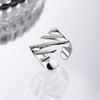 Korean Dongdaemun Multi-layer Hollow Twill Open Square Ring
