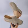Women's Wide Width Platform Mule Slippers - Wedge Sole Closed Toe Slides for Summer, Suede Rocking Sole House Shoes