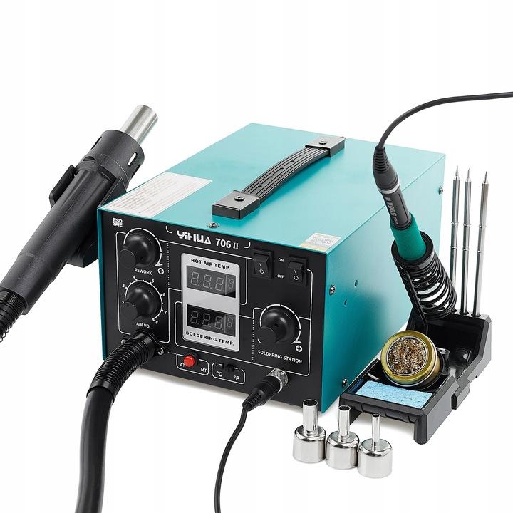 Professional 2-In-1 Hot-Air Soldering Station + T12 Yihua 706 Ii System