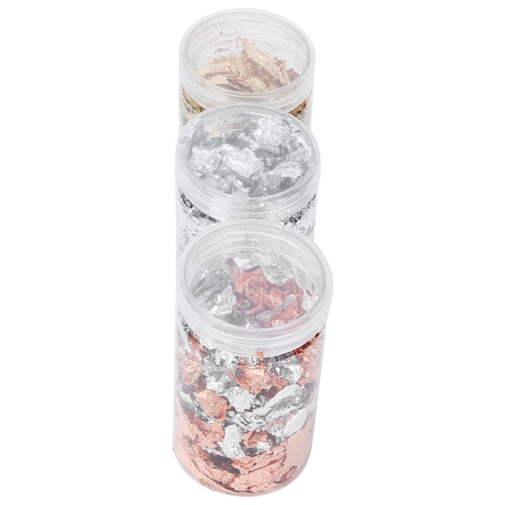 3pcs Foil Flakes Gold Silver Rose Gold Foil Resin Glitter Foil Flake Jewelry Crafts Making Accessory