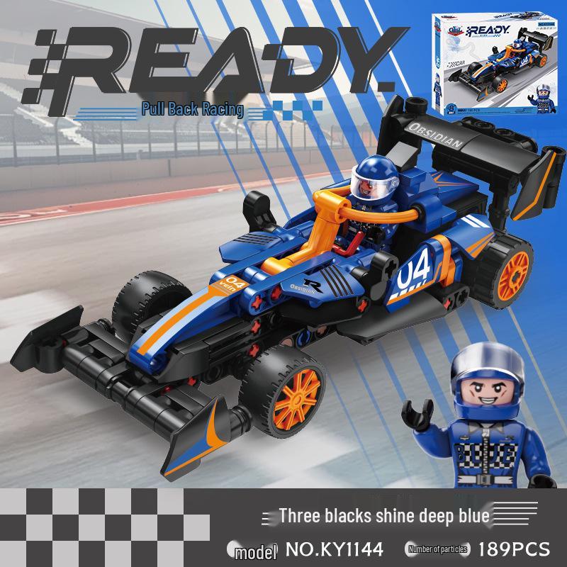 KaiZhi F1 Racing Car Model: Pull-Back, DIY Puzzle Assembly Toy for Kids. Box: 23x19x6cm