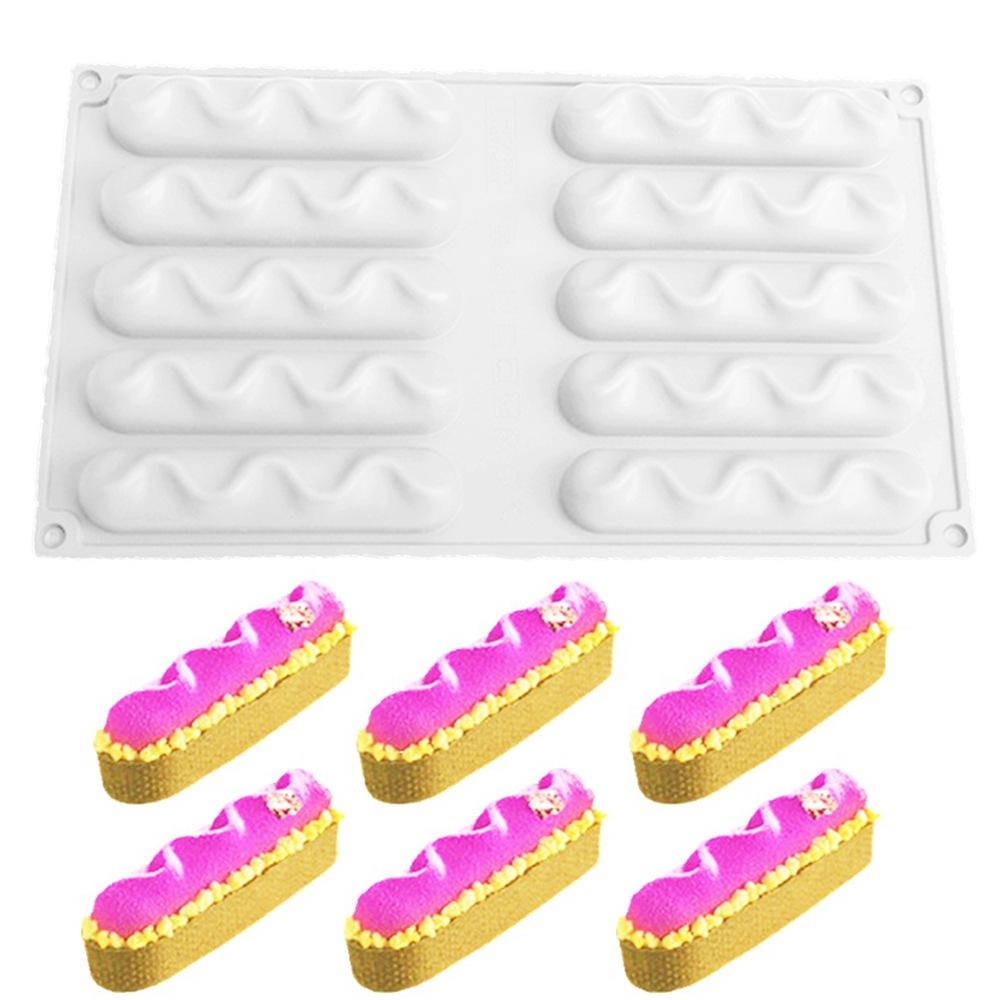 

1 Pc 10 Quicksand Stone Lightning Strip Cake Mousse Silicone Mold, Biscuit Chocolate Mold DIY Baking Mold белый