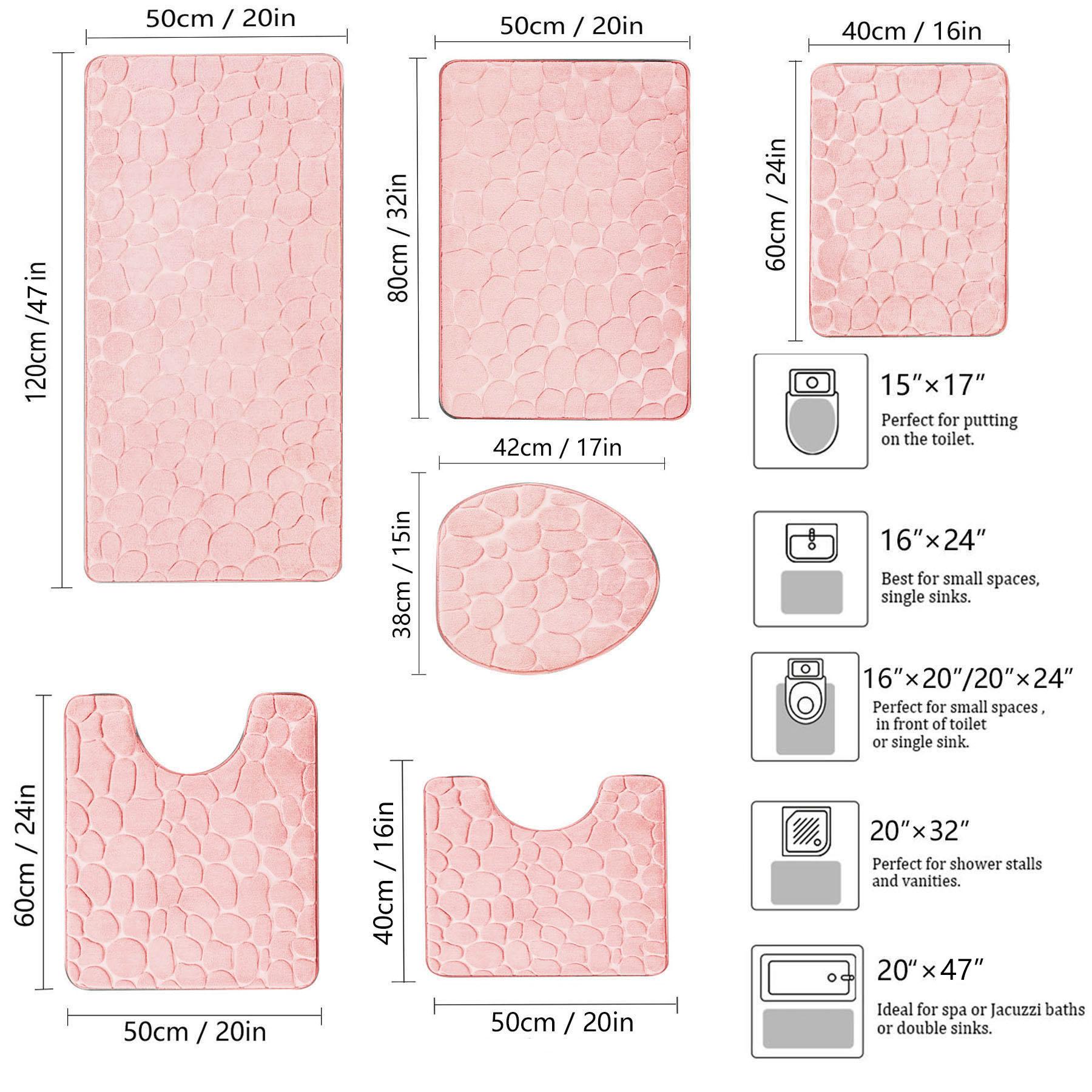 

1 шт., губчатая галька, каменная входная дорожка для ванной комнаты, ковер, сиденье для унитаза, U-образное сиденье для унитаза, свободная комбинация 400MMx600MM