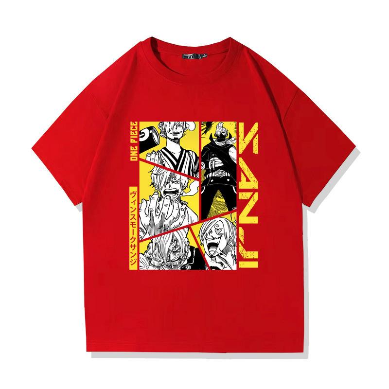 Pánské tričko s japonským anime a mangou SANJI Klasické grafické tričko pro ženy Pánské oblečení Bavlna Krátký rukáv Ležérní Volné Topy