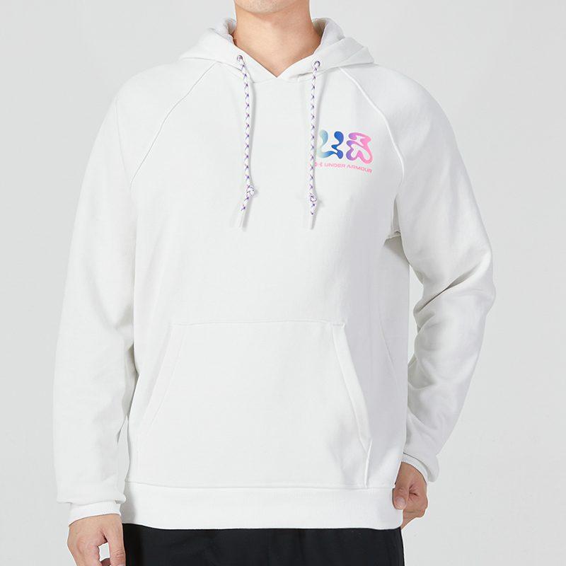 Under Armour Elevated Sweatshirts Men's White Hooded Moderate Regular 1373844-112
