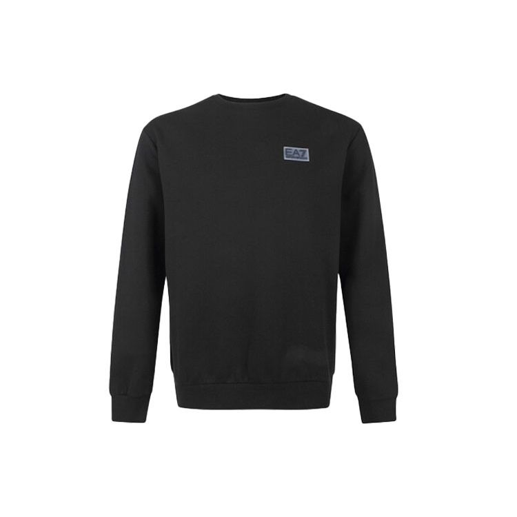 Emporio Armani EA7 Simple Letter Logo Long Sleeve Sweatshirt Men sweatshirt Black 6HPM92-PJ07Z-0200 S