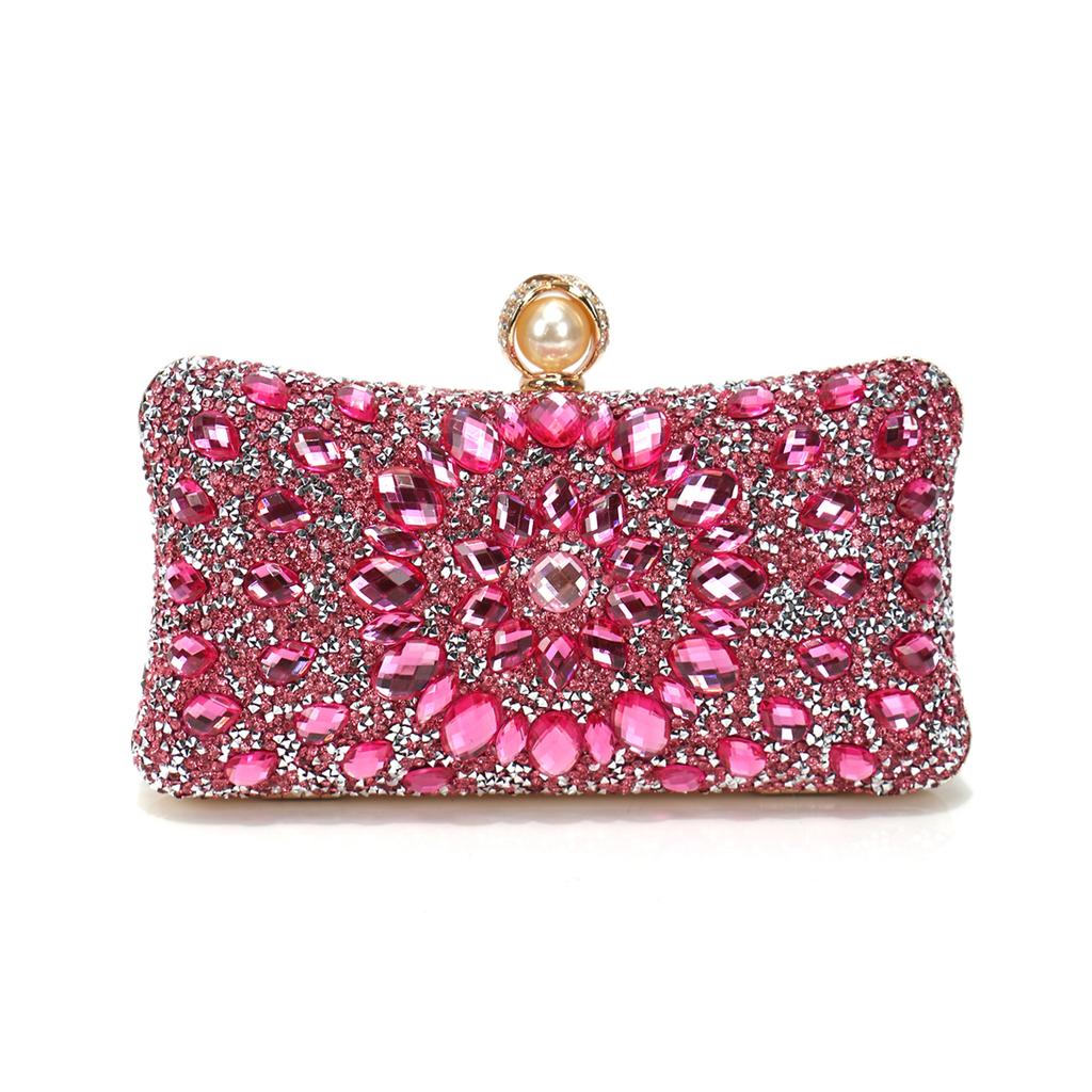 Acrylic Diamonds Evening Bags Party Wedding Clutch Rhinestones  Design Chain Shoulder Handbags