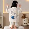Girls Cotton Pajama Set Long Sleeve 2026 Cartoon Print Home Wear Ages 8 Comfortable Sleepwear