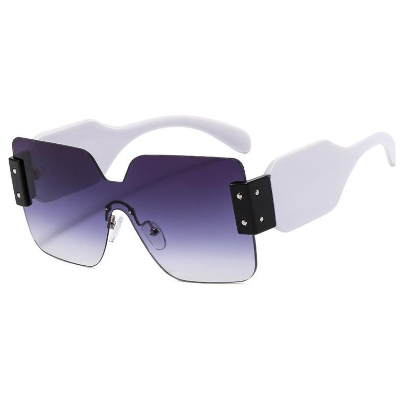 

Vintage Rimless Square Sunglasses Women Men Wide Leg Big Frame Sun Glasses Shades UV400 Oculos Gafas De Sol Luxury Brand as picture