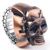 Men's Vintage Skull Finger Ring Watch Cool Punk Quartz Clamshell Ring Watch