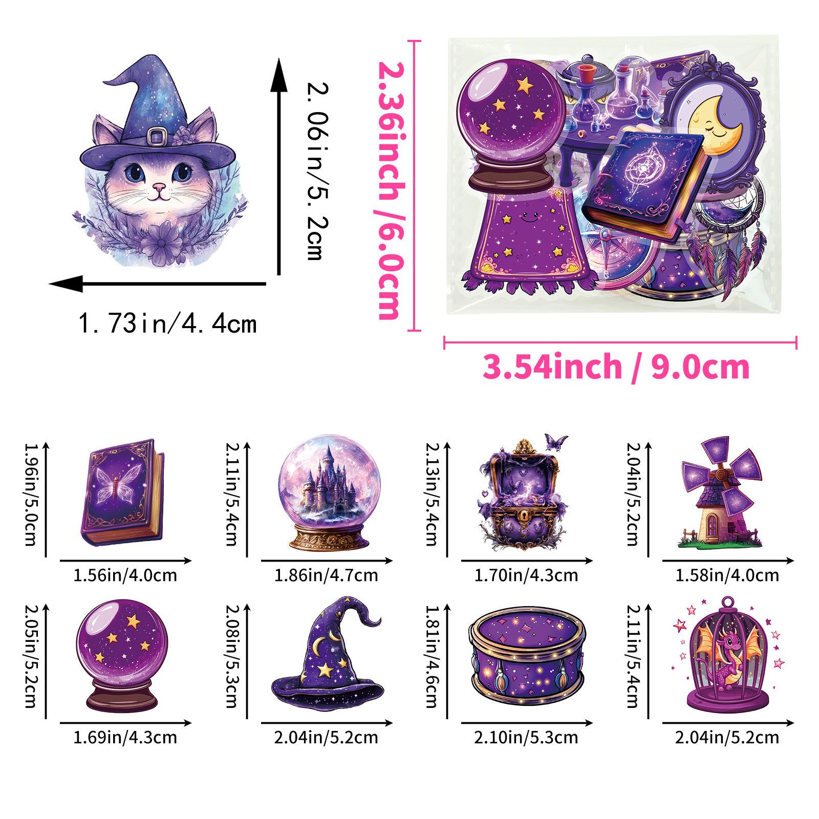 

50 Наклеек для украшения питомцев из серии «Волшебное зелье», прозрачные, водонепроницаемые, высокой ценности и без повторений, волшебные наклейки мечты