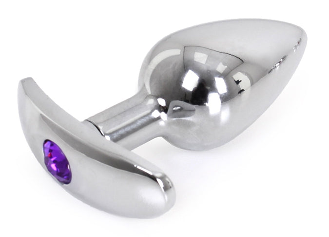 Anal Jewel Plug with Rounded Base Curve 6 X 2.8 Cm - Purple Jewel - Kiotos - Anal Jewelry