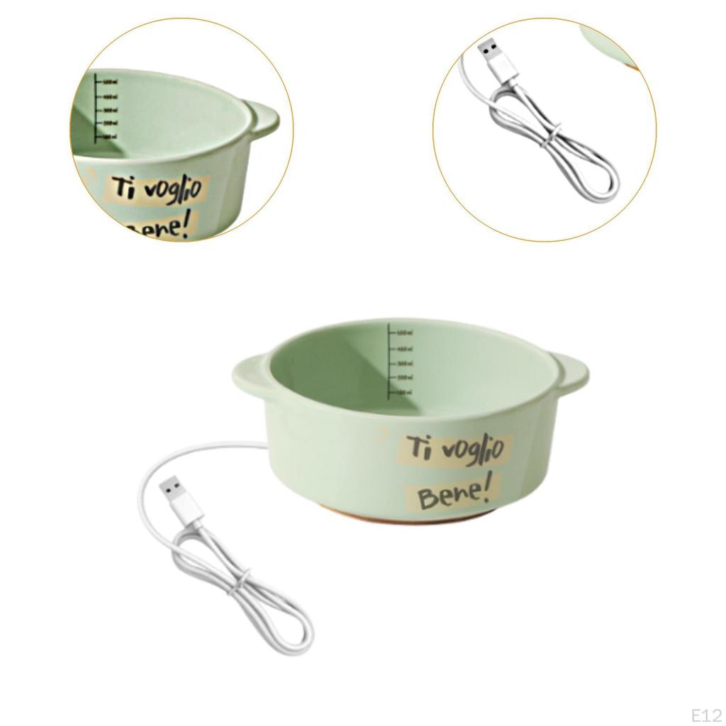 1 Heated Pet Bowl, Elevated Cat/Dog Warm Water Food Tray, Ceramic Non-Slip Mat,