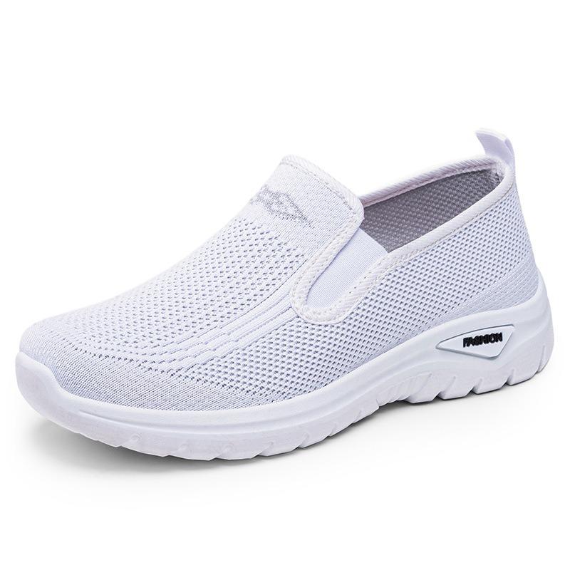 Shoes Women's Casual Shoes Autumn Breathable Women's Shoes Lightweight and Versatile Mother Shoes Platform Single Shoes One Pedal Mesh Shoes