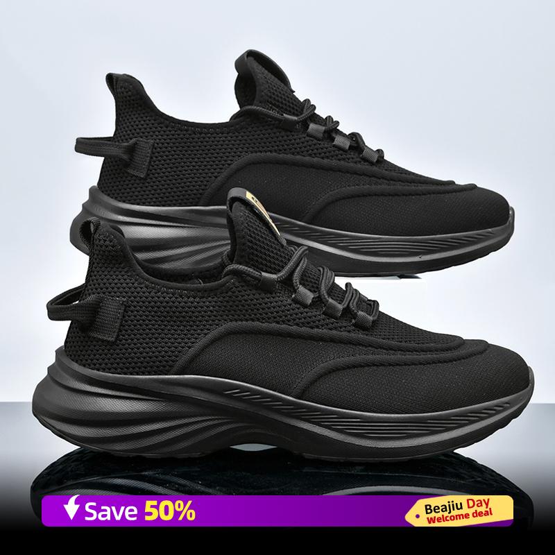 

Мужские спортивные кроссовки для бега, повседневные, марафонские, дышащие, легкие, женские, удобные, спортивные, нескользящие, для ходьбы на открытом воздухе 45 чёрный